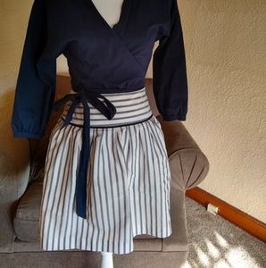 Anne Taylor nautical navy striped skirt